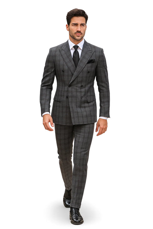Charcoal with Blue Plaid by Rossiman