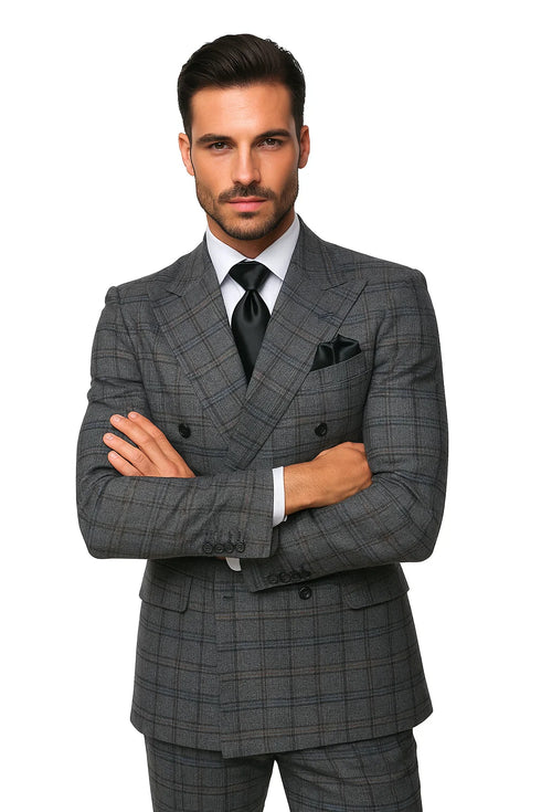 Charcoal with Blue Plaid by Rossiman