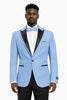 Mens Glitter Sequin Flashy in Color "Baby Blue" Tuxedo Dinner Jacket Blazer Sportcoat