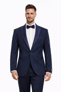Mens Glitter Sequin Flashy in Color "Navy" Tuxedo Dinner Jacket Blazer Sportcoat