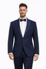 Mens Glitter Sequin Flashy in Color "Navy" Tuxedo Dinner Jacket Blazer Sportcoat