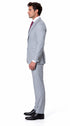 Statement Men's Modern Fit 2 Piece 100% Super 200 Wool Suit Peak Lapel in Grey - image 6