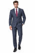Statement Men's Modern Fit 2 Piece 100% Super 200 Wool Suit Peak Lapel in Charcoal - image 1