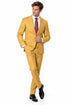 Statement Men's Modern Fit 2 Piece 100% Super 200 Wool Suit Peak Lapel in Chestnut - image 3