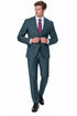 Statement Men's Modern Fit 2 Piece 100% Super 200 Wool Suit Peak Lapel in Olive - image 4