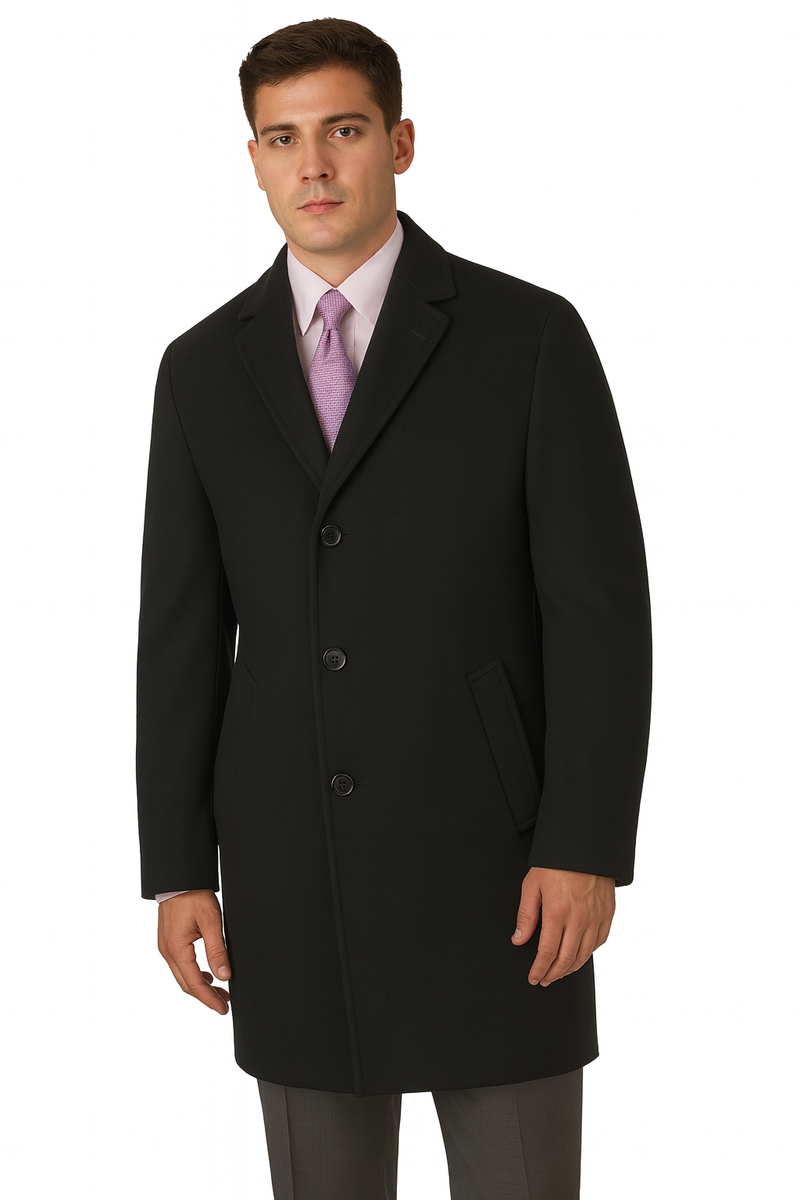 Men's Heavy Wool Overcoat – Classic Full Length Winter Topcoat ...