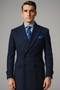 "Men's Navy Wool Peacoat – Double Breasted 3/4 Length Overcoat"
