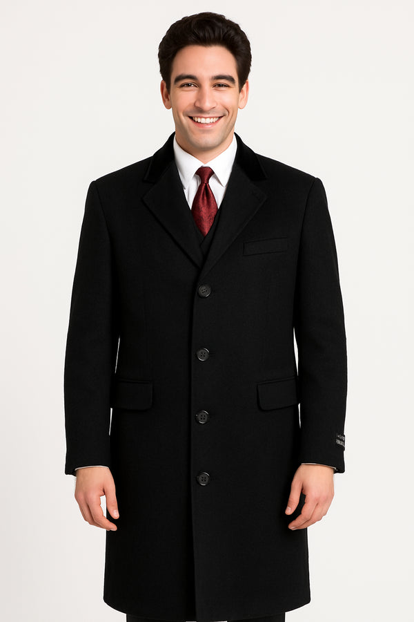 Men's Chesterfield Overcoat Velvet Collar for Sale – OvercoatUSA