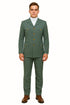 Seersucker Suit Peak Lapel Suit in Color "Mint Green " - Summer Fabric Tone on Tone Shadow Stripe By Rossiman