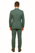 Seersucker Suit Peak Lapel Suit in Color "Mint Green " - Summer Fabric Tone on Tone Shadow Stripe By Rossiman