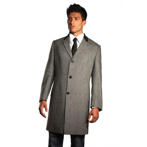 Chesterfield Coat Wool and Cashmere Gray Overcoat