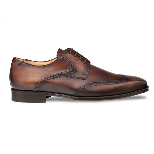 Men's Tasso Chestnut Calfskin Leather Derby Oxfords By Mezlan Made In Spain Brand