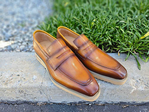 Chic Patina Burnished Penny Loafer