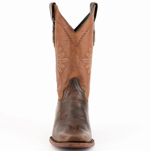 Ferinni Boot - Mens Dress Cowboy Boot  - Ferrini Men's Santa Fe Leather Boots Handcrafted - Chocolate in  Chocolate