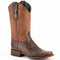 Ferinni Boot - Mens Dress Cowboy Boot  - Ferrini Men's Santa Fe Leather Boots Handcrafted - Chocolate in  Chocolate