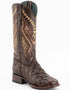 Ferrini Bronco Men's Print Pirarucu Fish Boots Handcrafted Chocolate