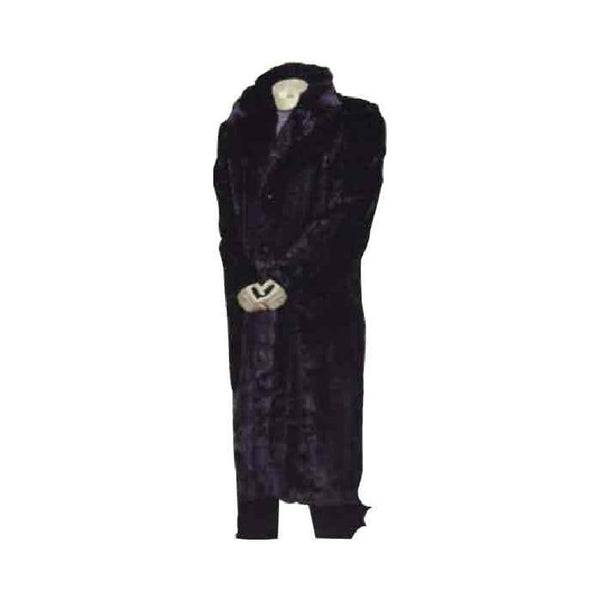 FAUX FUR COLLAR FRONT BUTTON CLOSURE BLACK COAT