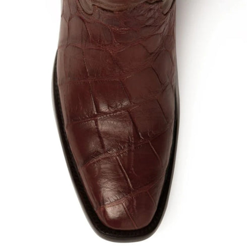 Ferinni Boot - Mens Dress Cowboy Boot  - Ferrini Men's Stallion Alligator Belly Boots French Toe Handcrafted Cognac in Cognac