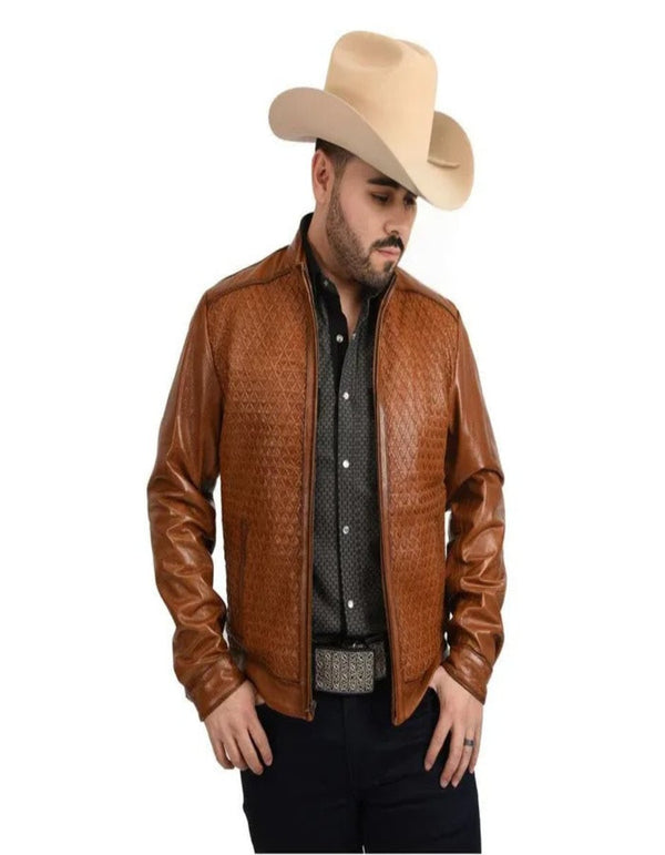 Original Fine Leather Braided Honey Color Jacket