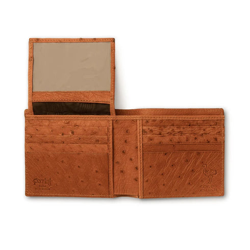 Ferrini Full Quill Ostrich Billfold Cognac