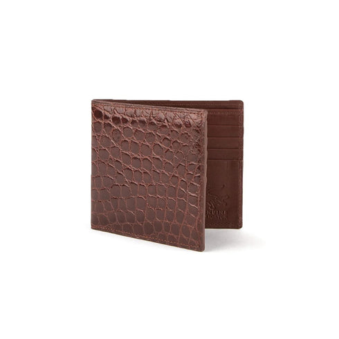 Ferrini Alligator Billfold Wallet Cognac