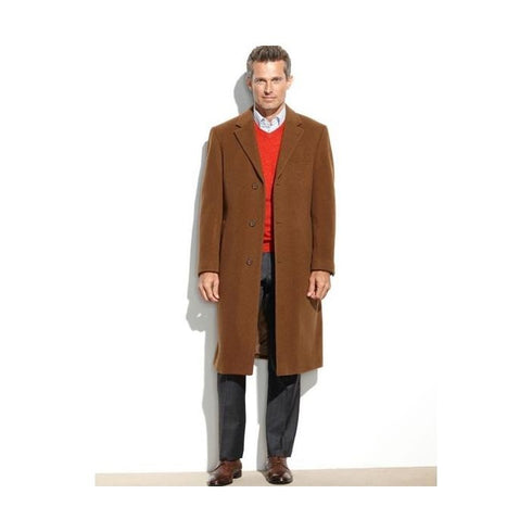 Copper Color Vicuna Vitali Light Brown Wool Long Overcoat