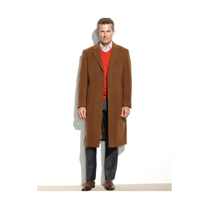 Copper Color Vicuna Vitali Light Brown Wool Long Overcoat