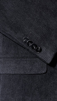 The Cordell Black 2pc Cotton Corduroy Notch Lapel Suit