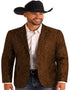 Mens Western Blazer - Paisley Pattern Cowboy Tuxedo Jacket in Color Brown