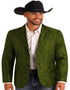 Mens Western Blazer - Paisley Pattern Cowboy Tuxedo Jacket in Color Olive