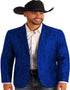 Mens Western Blazer - Paisley Pattern Cowboy Tuxedo Jacket in Color Royal