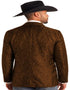 Mens Western Blazer - Paisley Pattern Cowboy Tuxedo Jacket in Color Brown