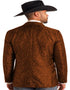 Mens Western Blazer - Paisley Pattern Cowboy Tuxedo Jacket in Color Copper