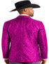 Mens Western Blazer - Paisley Pattern Cowboy Tuxedo Jacket in Color Fuchsia