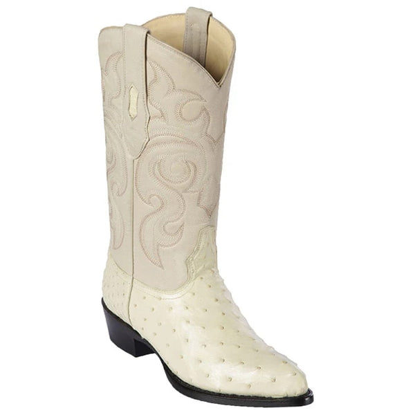 Los Altos Boots - Mens Dress Cowboy Boot - Low Priced Winter-White Ostrich Cowboy Boots- in  White