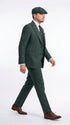 Thomas Shelby Peaky Blinders Green Pinstripe 3-Piece Wool Suit – Vintage 1920s Gangster Wedding Suit for Men