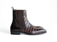 Carrucci Crocodile Embossed Leather Chelsea Boot