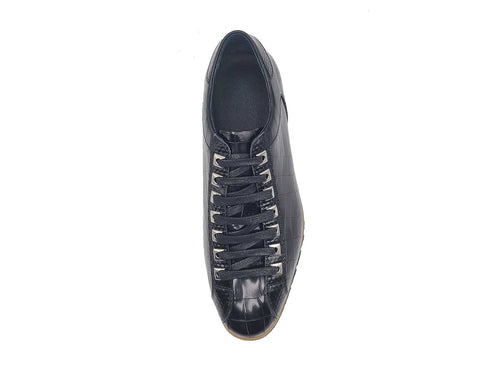 Crocodile-Embossed Leather Sneaker