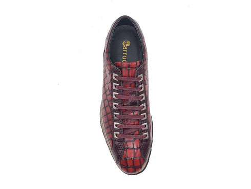 Crocodile-Embossed Leather Sneaker