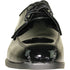 Bravo Mens Formal Wedding and Prom Double Runner Shiny Patent Dress Shoe in Black