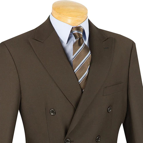 (40L, 58L) Double Breasted Suit 2 Piece Regular Fit in Brown