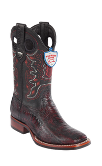 Wild West Botas de Pata de Avestruz Horma Square Toe Black Cherry