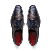 Marco Di Milano Luciano Men's Shoes Exotic Crocodile Classic Wingtip Dress Derby Oxfords
