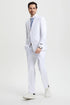 Men's Two Button Vested Stacy Adams Basic Designer Suit in White