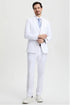 Men's Two Button Vested Stacy Adams Basic Designer Suit in White