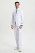 Men's Two Button Vested Stacy Adams Basic Designer Suit in White