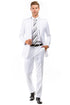 White Wedding Suit For Men - Perfect For Groom - Men's Basic 2 Button Slim Fit Wedding Suit In White