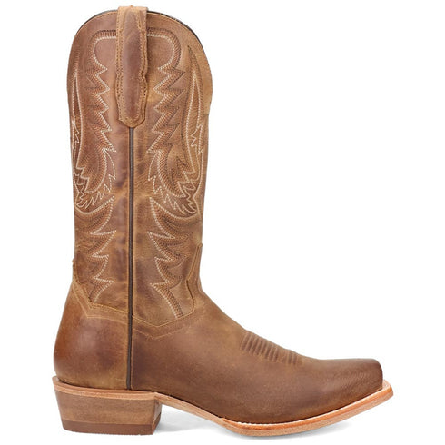 Dan Post Roman Men's Tan Leather Sleek Square Toe Western Cowboy Boots