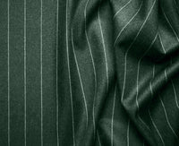 Rockefeller Collection - Double Breasted Stripe Suit Hunter Green Regular Fit 2 Piece With Flexible Elastic Waistband
