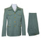 Seersucker Suit Peak Lapel Suits in Color "Mint Green " - Summer Fabric Tone on Tone Shadow Stripe By Rossiman